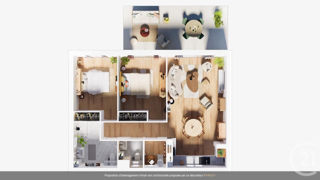 Appartement T3 à vendre - 3 pièces - 69,02 m2 - Lumio - 202 - CORSE