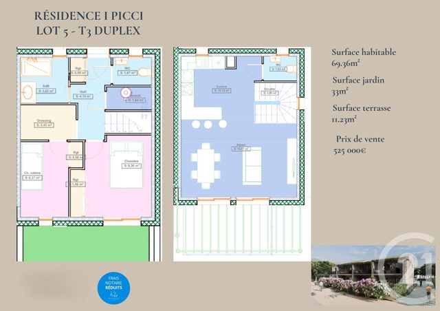 Appartement Duplex à vendre - 3 pièces - 69,36 m2 - Lumio - 202 - CORSE