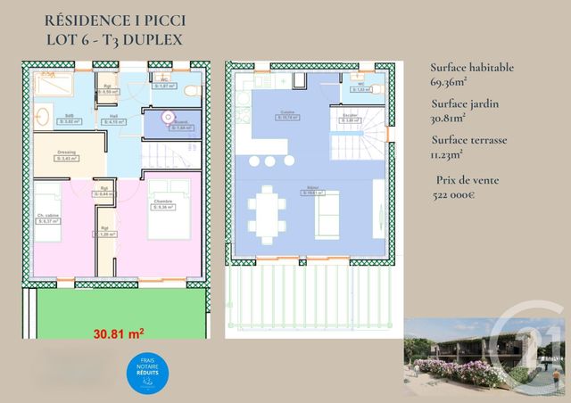 Appartement Duplex à vendre - 3 pièces - 69,36 m2 - Lumio - 202 - CORSE